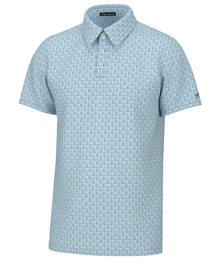 Golf Carts Performance Polo- Blue Sky