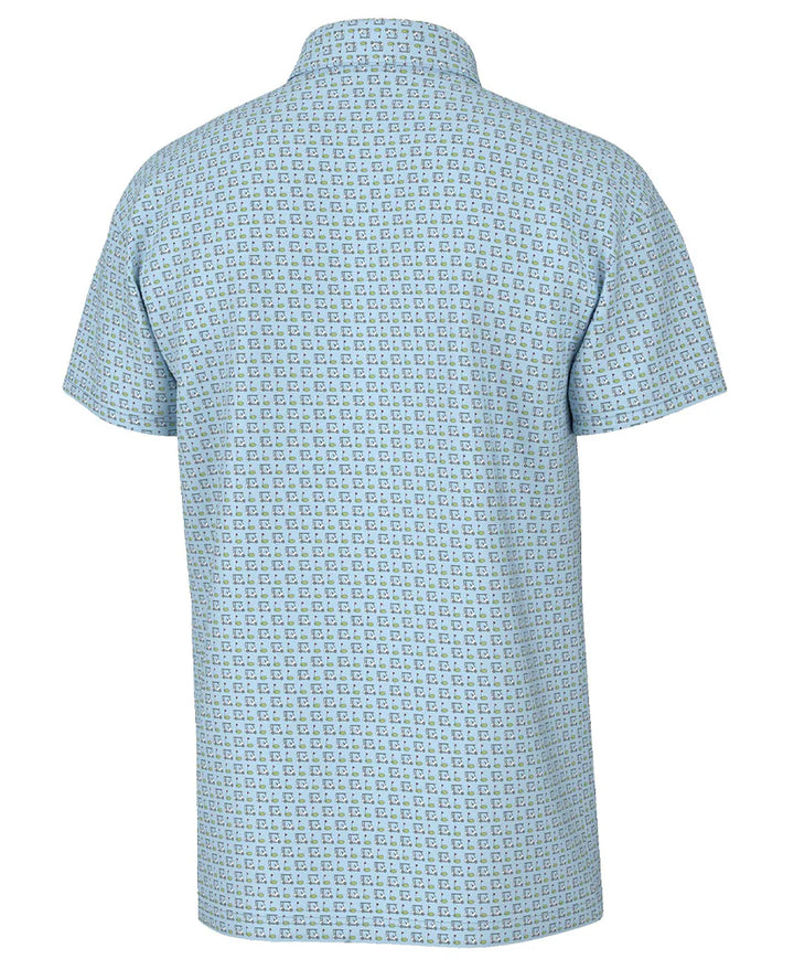 Golf Carts Performance Polo- Blue Sky