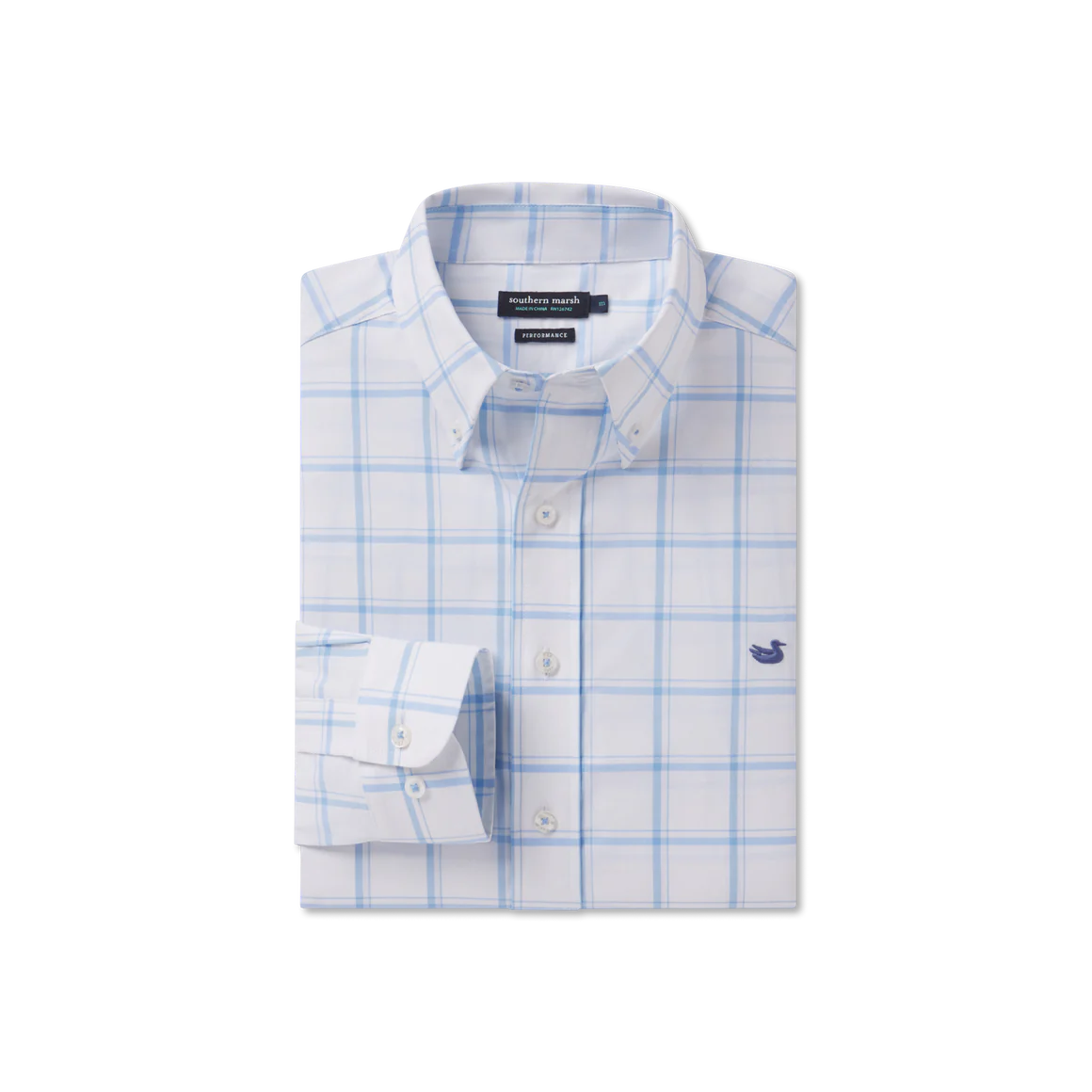 Odessa Performance Dress- White/Light Blue