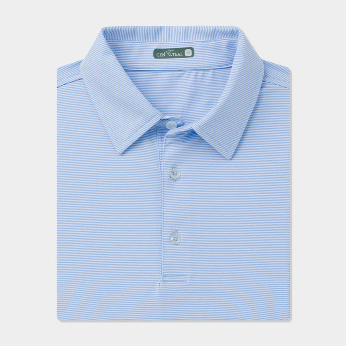 Club Pinstripe Performance Polo - Heritage Blue