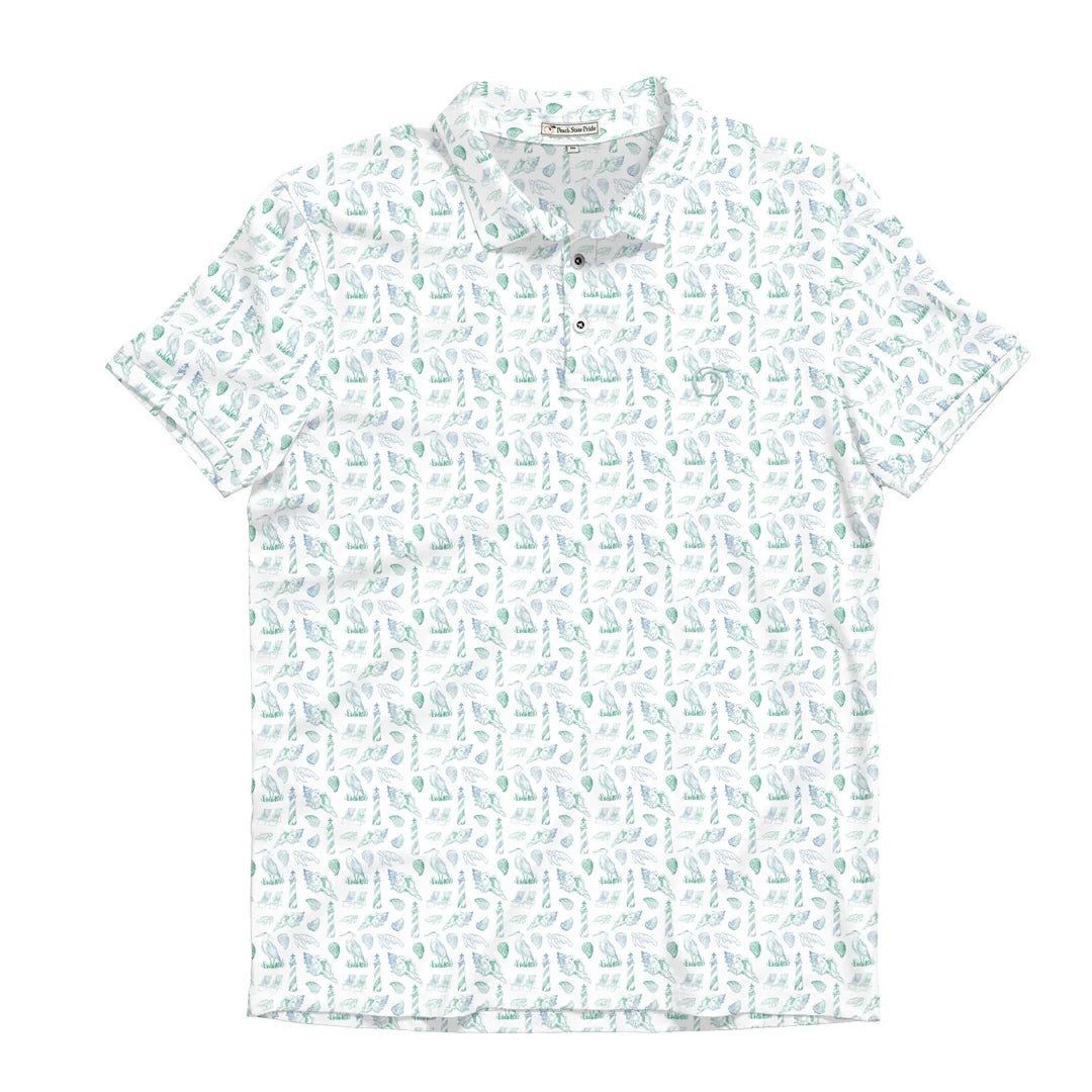 Men's Seafoam Green Stripe Polo main image 0