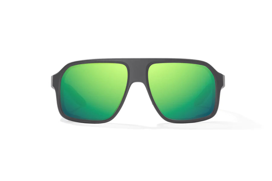Cocho Graphite Matte Black with Green Mirror Glass Lenses