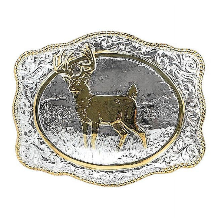 Two Toned Buck Belt Buckle