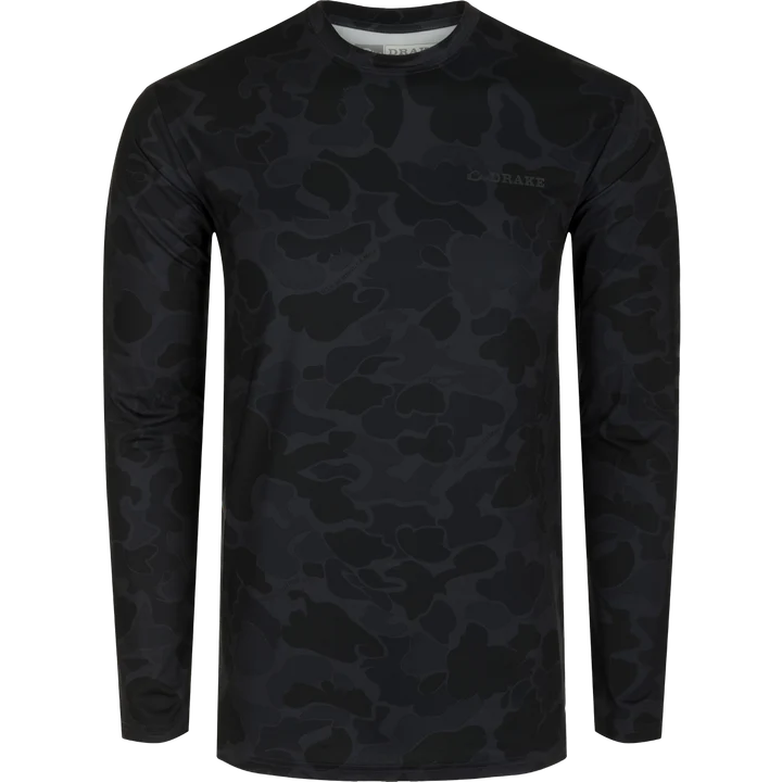 Drake Youth Performance Crew Long Sleeve - Old School Black