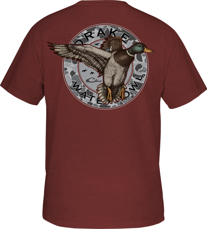 Circle Mallard T SS - Barn Red Dark Heather