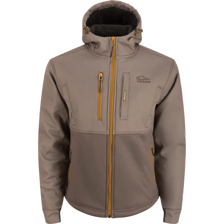 MST Hole Shot Hooded Windproof Eqwader Full Zip Jacket - Mud Brown