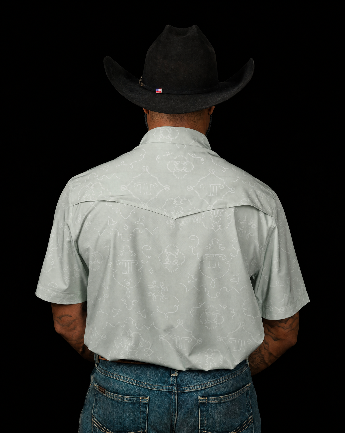 The Carson in Grey Green - Short Sleeve Pearl Snap Shirt