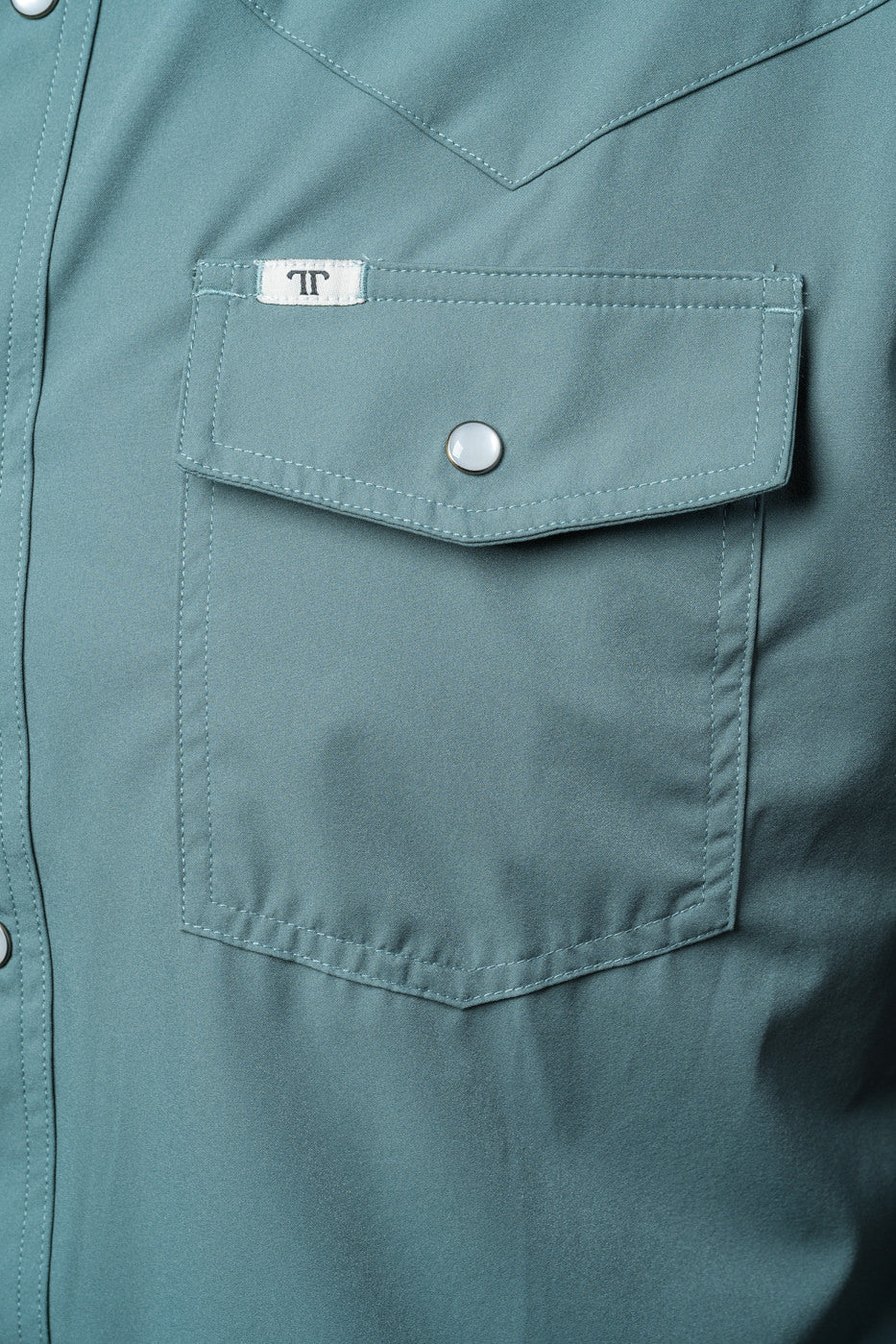 CORE - Men's Aqua Short Sleeve Pearl Snap Shirt