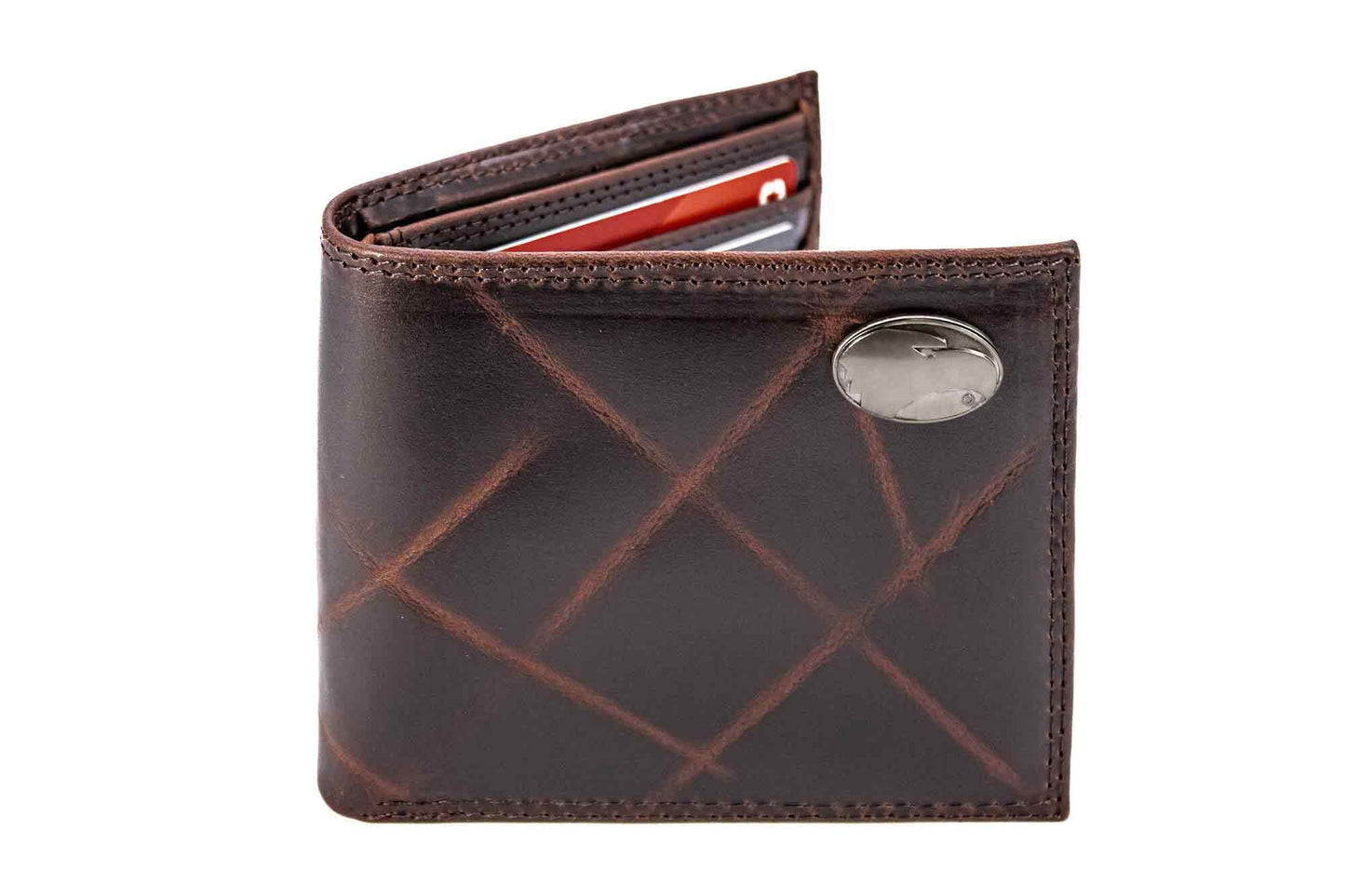 Wrinkle Leather Bifold Wallet - Georgia Southern Concho