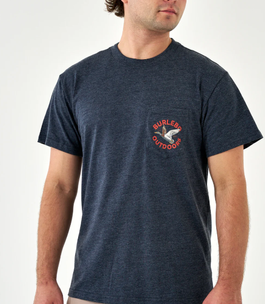SS Tee - Old School Duck Hunt - Heather Navy