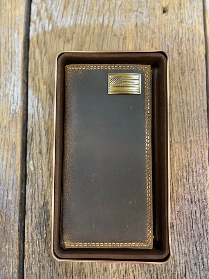 USA Flag Vintage Tan Roper Wallet