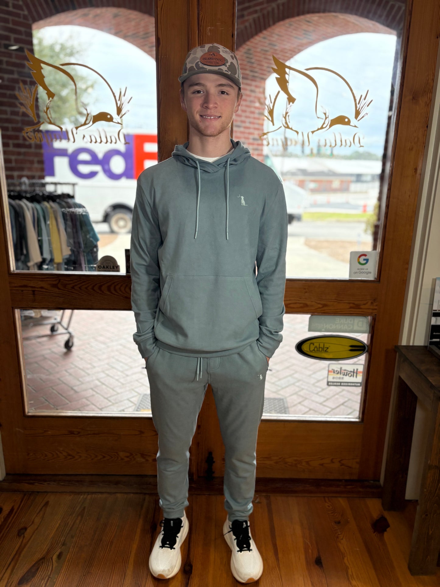 Velvet Fleece Joggers - Smoky Blue
