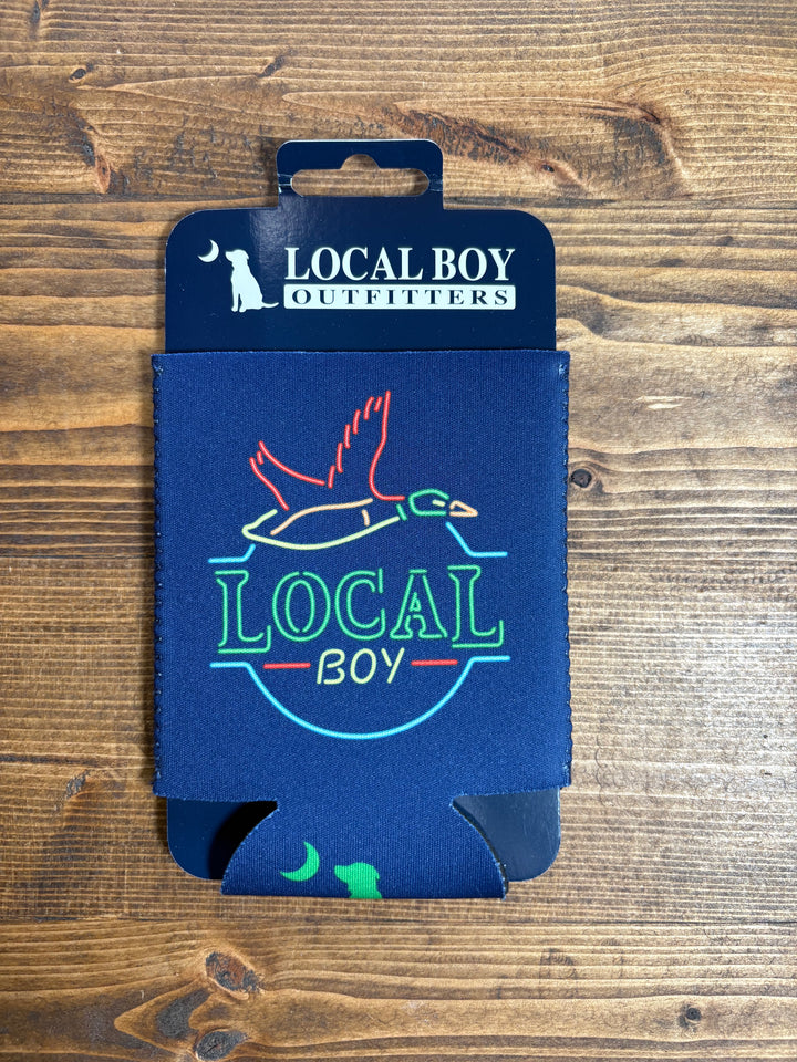Neon Duck Latte Koozie - Navy