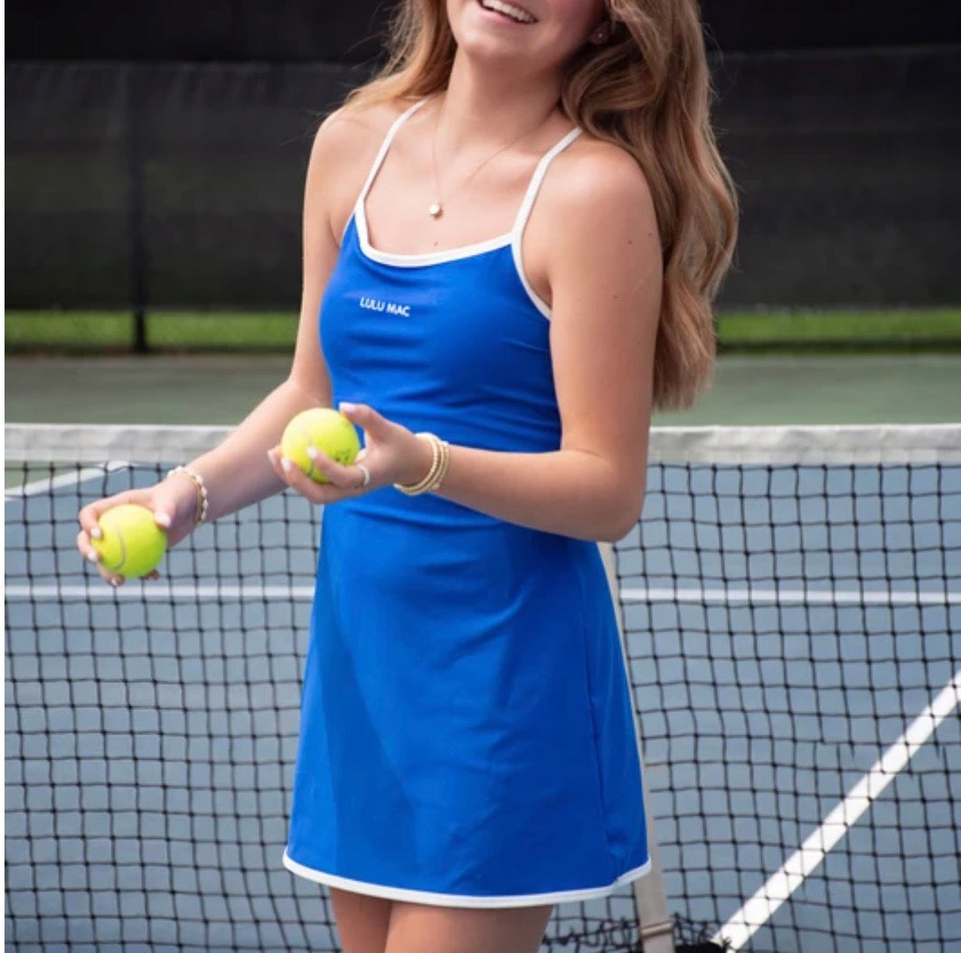 Athletic Dress - Royal & White