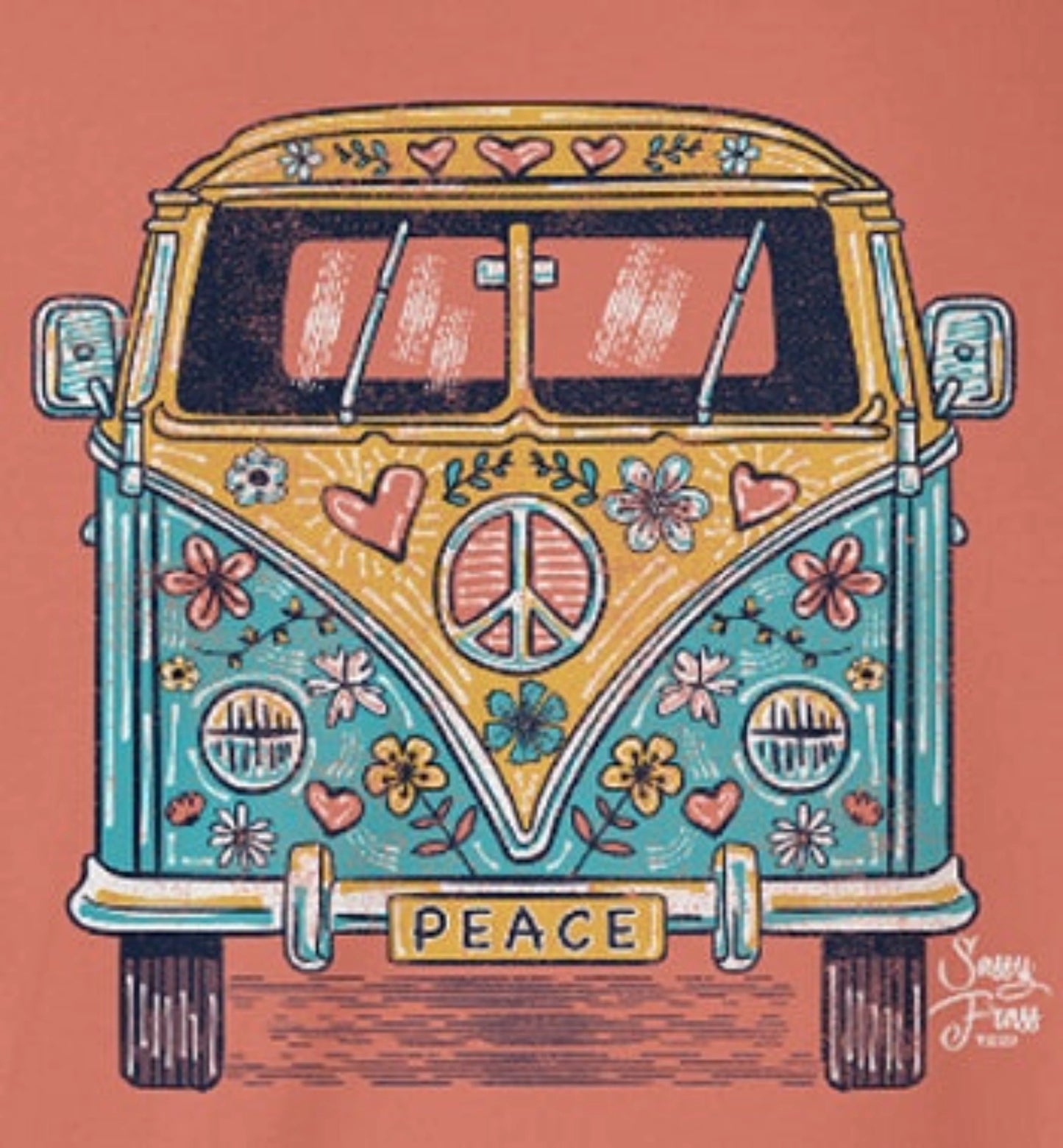Peace Van Tee - Pink