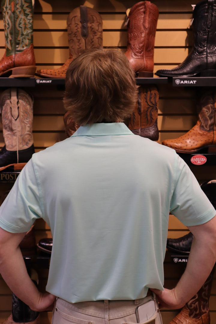 Double Quail Performance Polo - Aqua