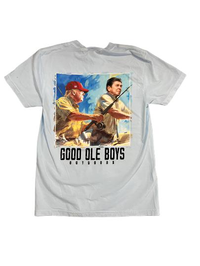 Trump Reagan Fishing Tee - Chambray