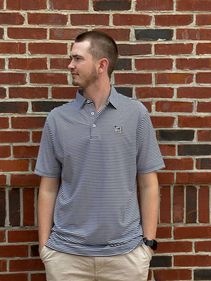 Pointer Performance Polo - Black & White Stripe