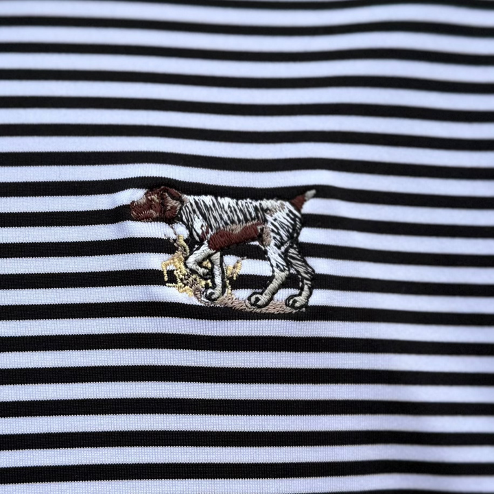 Pointer Performance Polo - Black & White Stripe