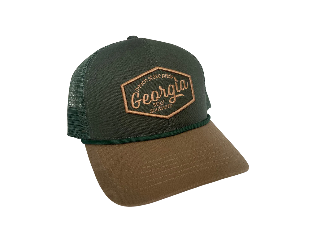 Georgia Script Trucker Hat - Green/Khaki