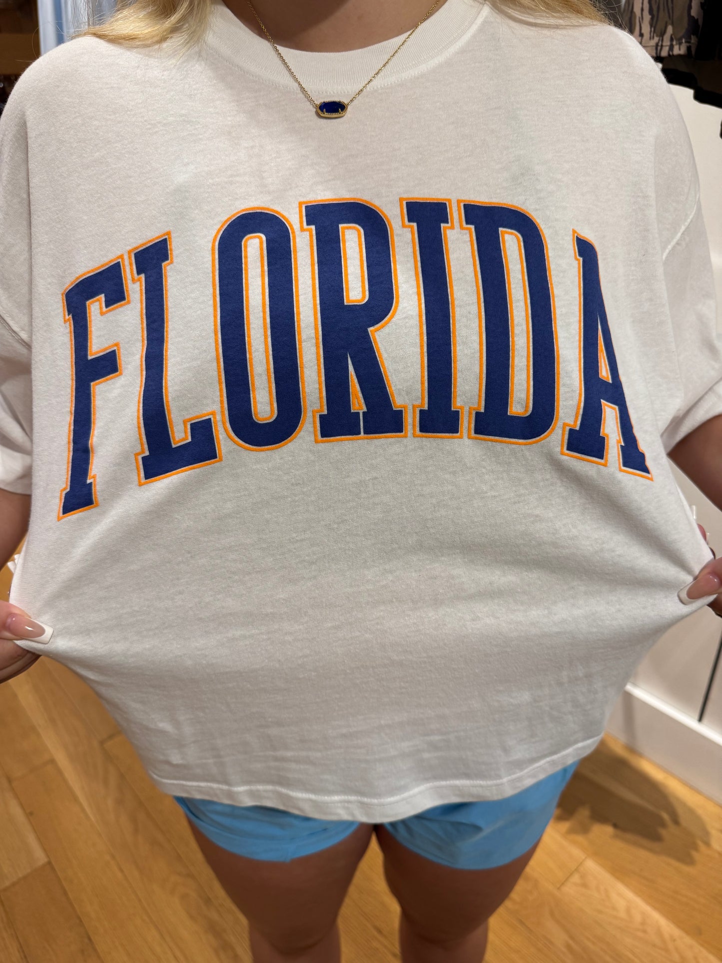 Florida Graphic Cropped Tee - White
