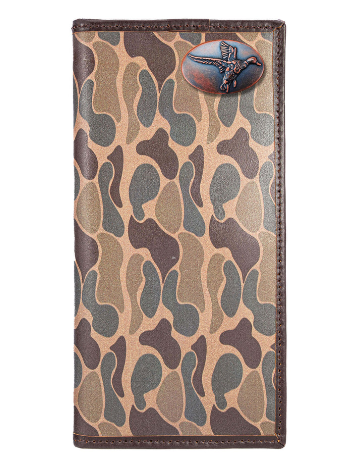Brown Old School Camo Roper Wallet - Mallard Concho