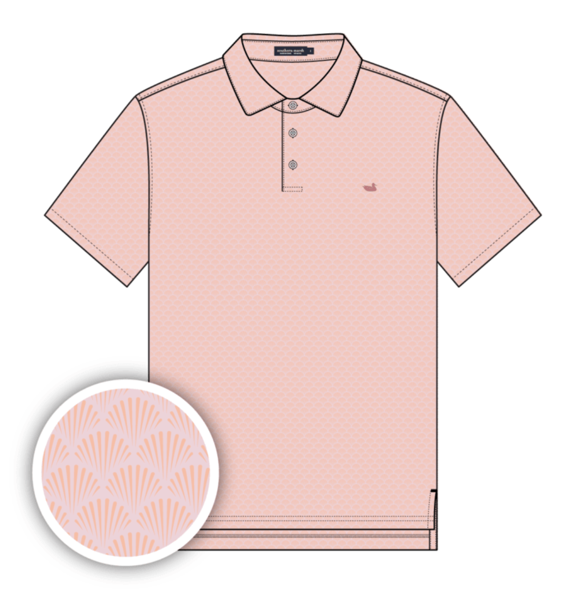 Flyline Performance Polo - Shell Shock - Camelia