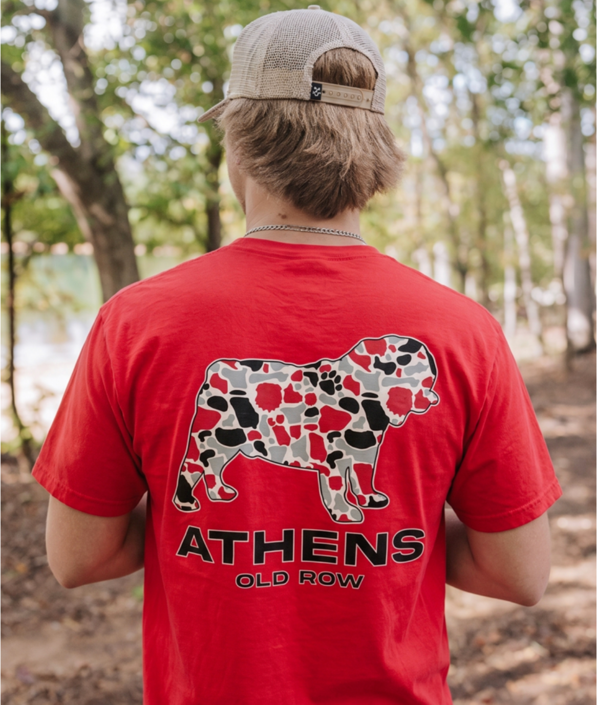 Athens Dog Camo Pocket Tee - Red