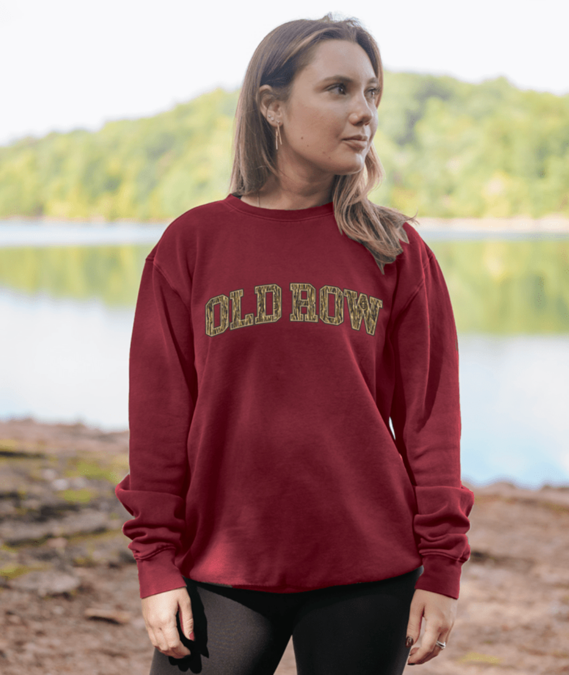Old Row Camo Pigment Dyed Crewneck - Chili