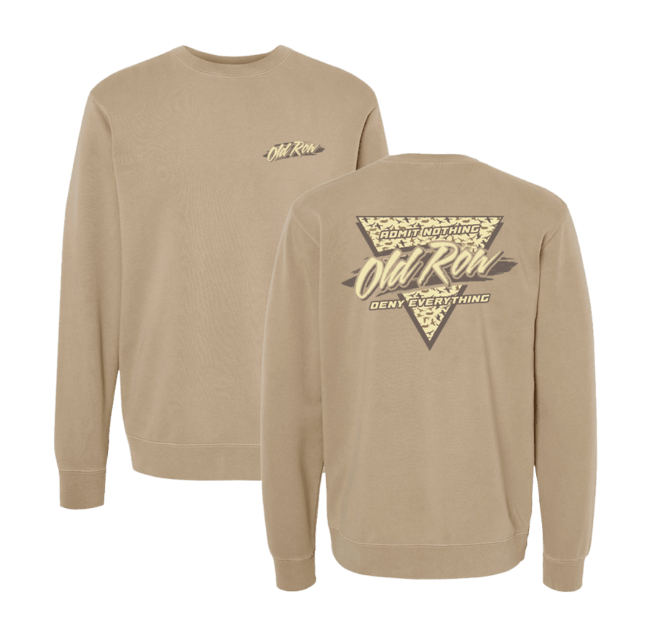 Duck Camo Retro Triangle Pigment Dyed Crewneck - Khaki