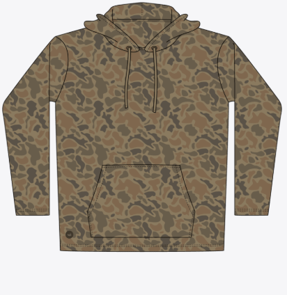 Youth Baldwyn Active Hoodie - Retro Camo - Washed Walnut