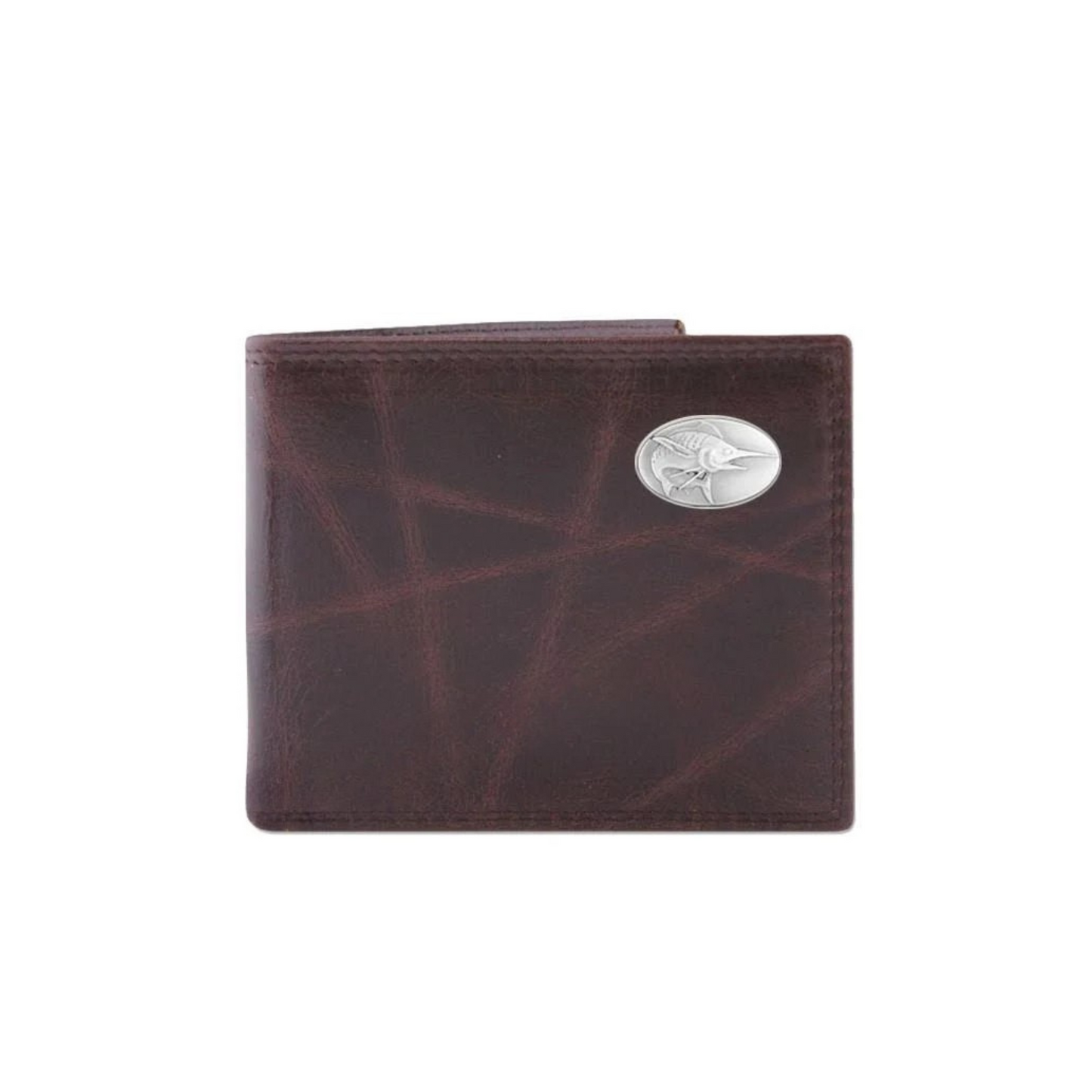 Wrinkle Leather Bifold Wallet - Marlin Concho