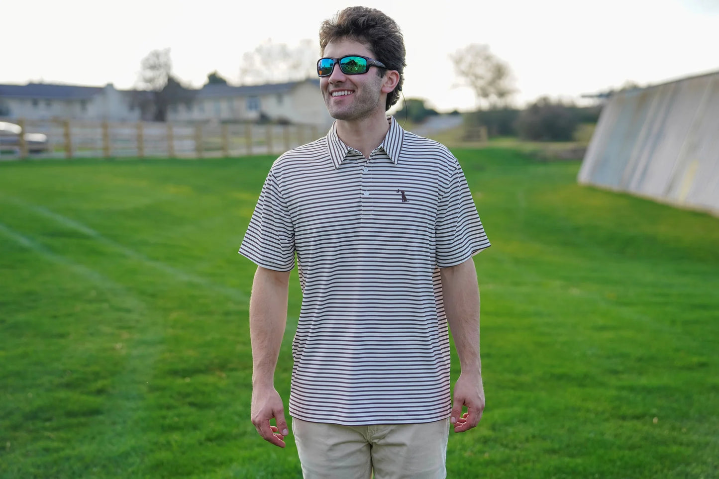 Edisto Polo - Espresso & White