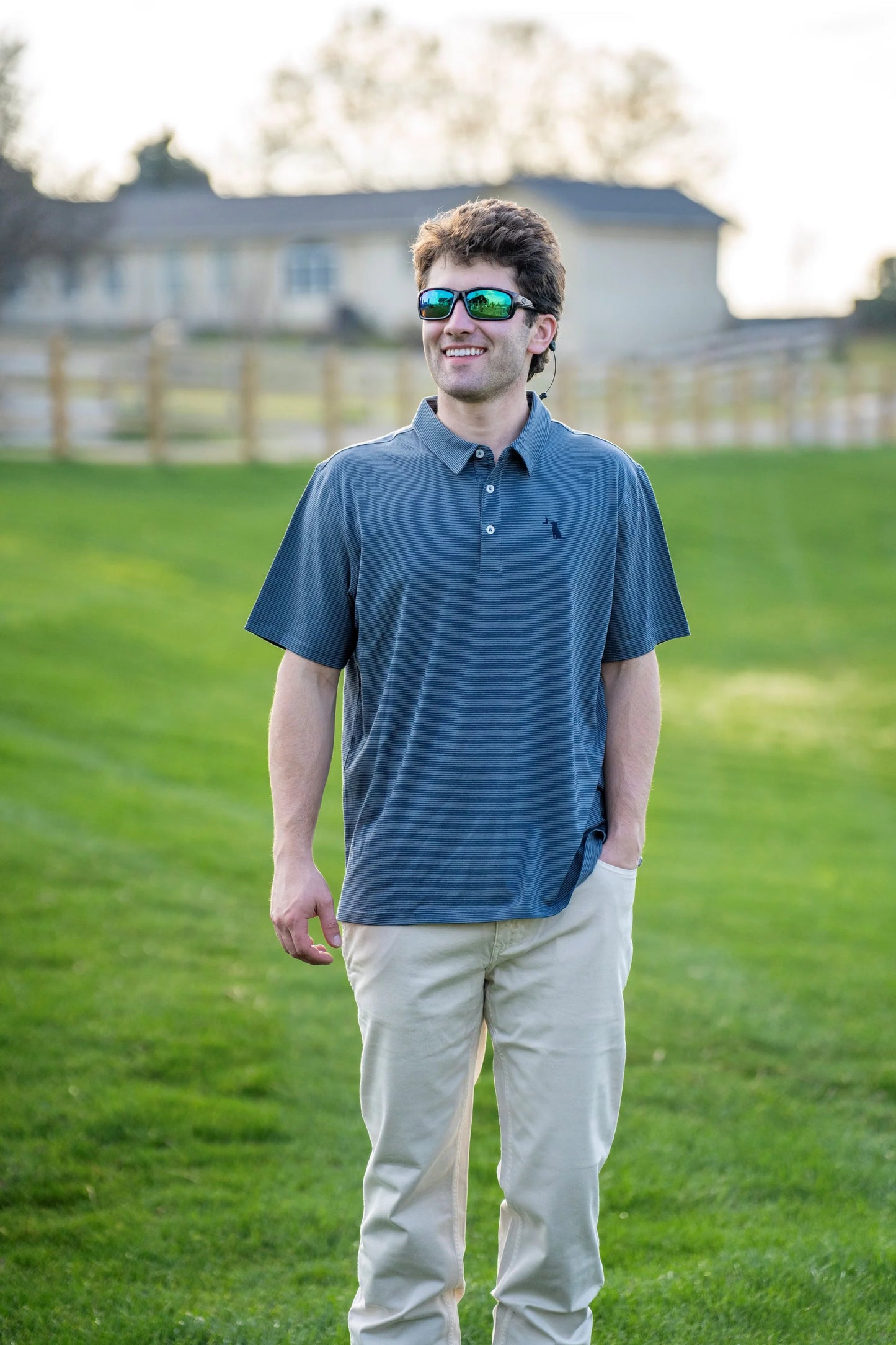 Driftwood Polo - Charcoal Blue & Midnight