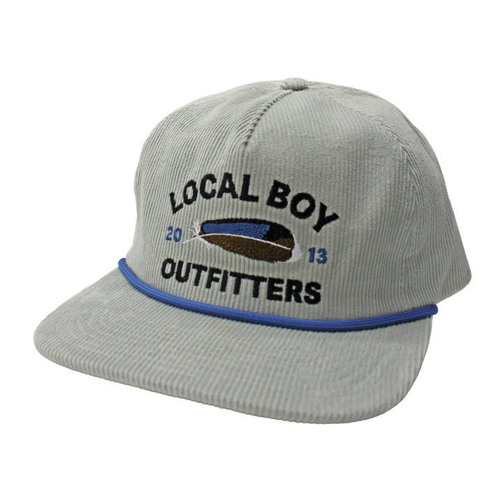 Feather Arch Corduroy Hat - Mist Grey