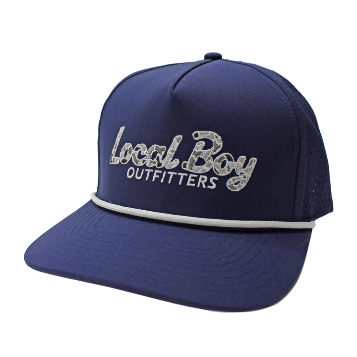 Localflage Mark Script Perforated Rope Hat - Navy