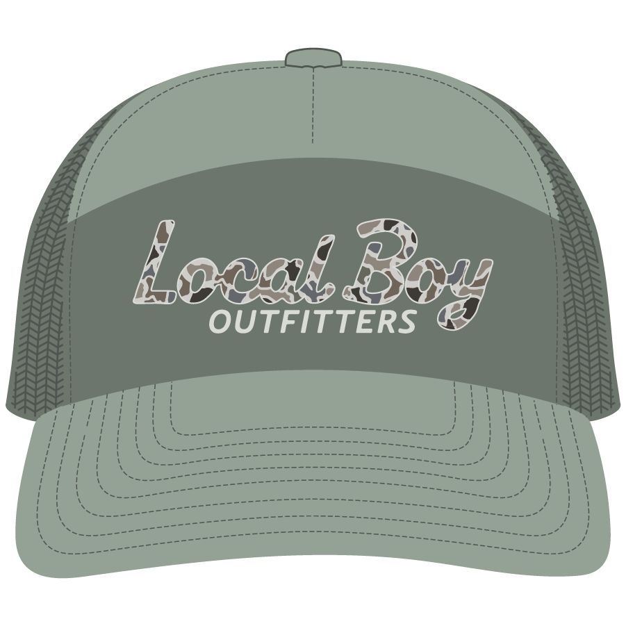 Localflage Mark Script 7 Panel Hat - Light Sage/Sage