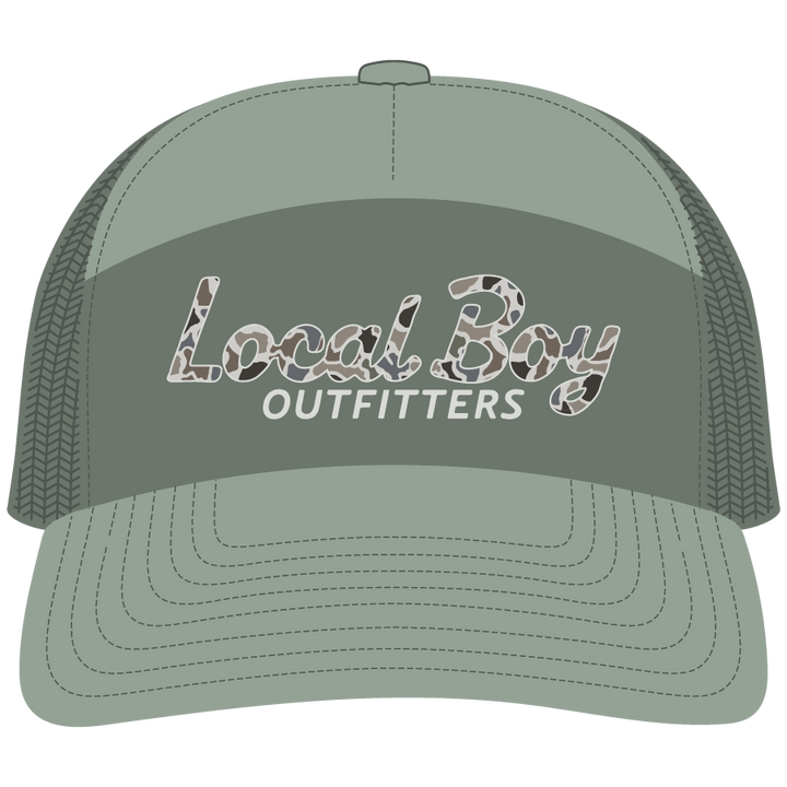 Localflage Mark Script 7 Panel Hat - Light Sage/Sage