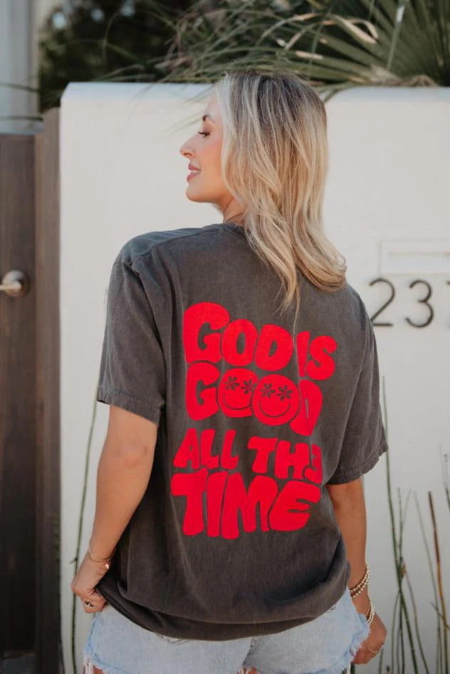 God Is Good All The Time Women's Graphic Tee - Pepper