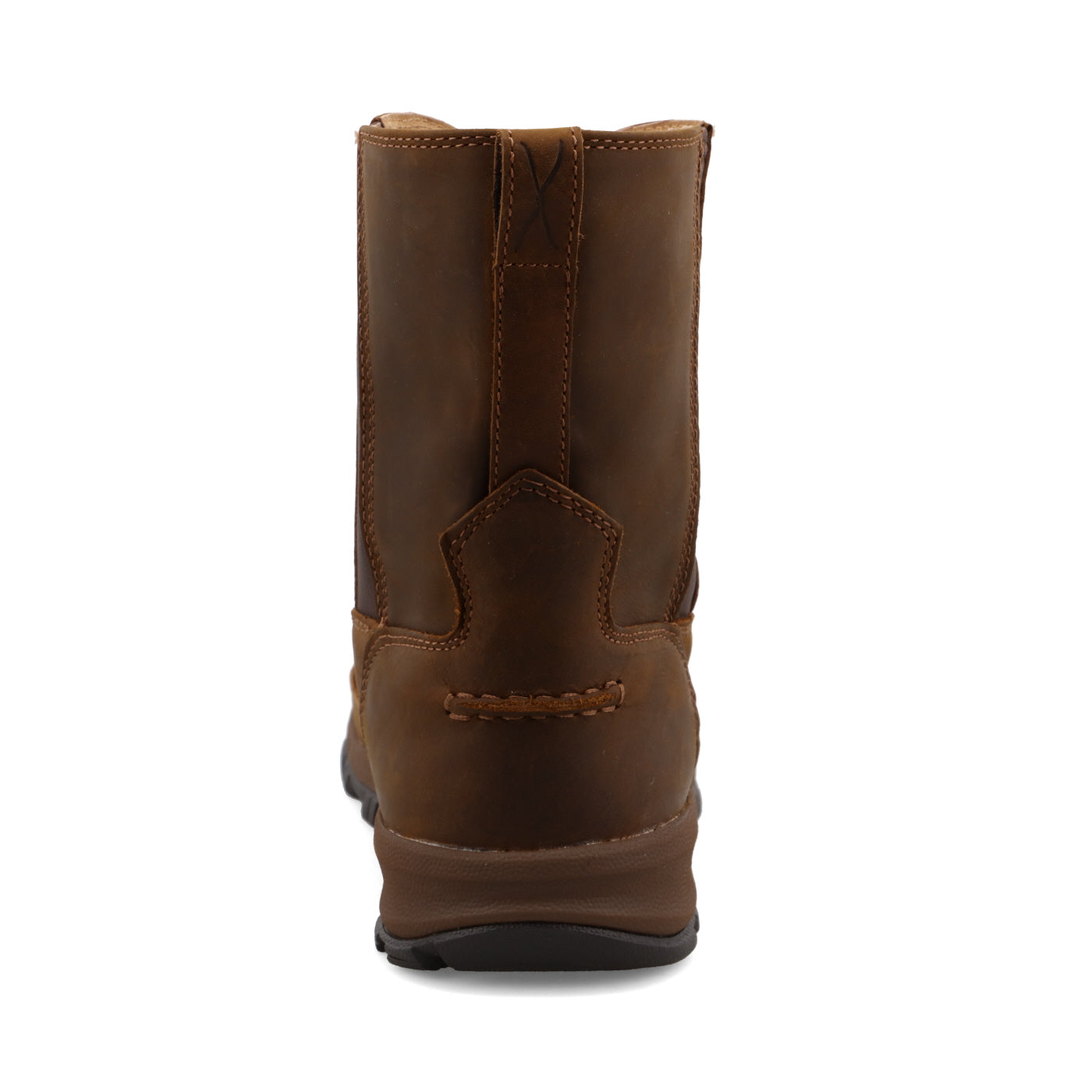 8" Pull On Hiker Boot Distressed Saddle & Saddle
