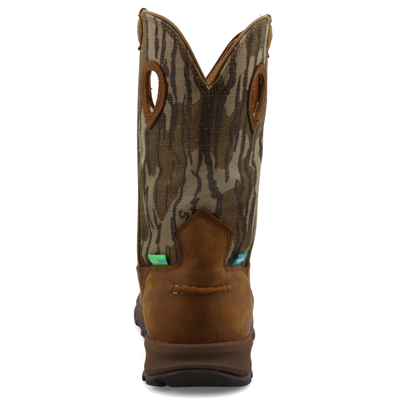 11" Pull On Hiker Boot Mossy Oak Bottomland Camo & Distressed Saddle