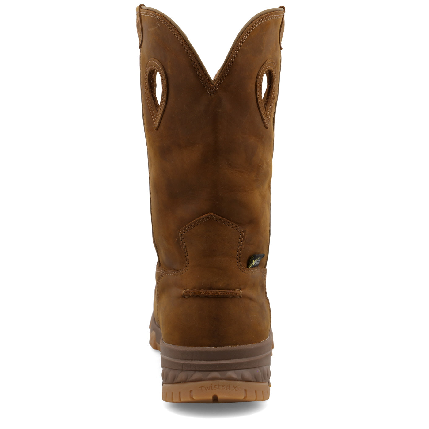 11" Pull On Work Boot Distressed Saddle