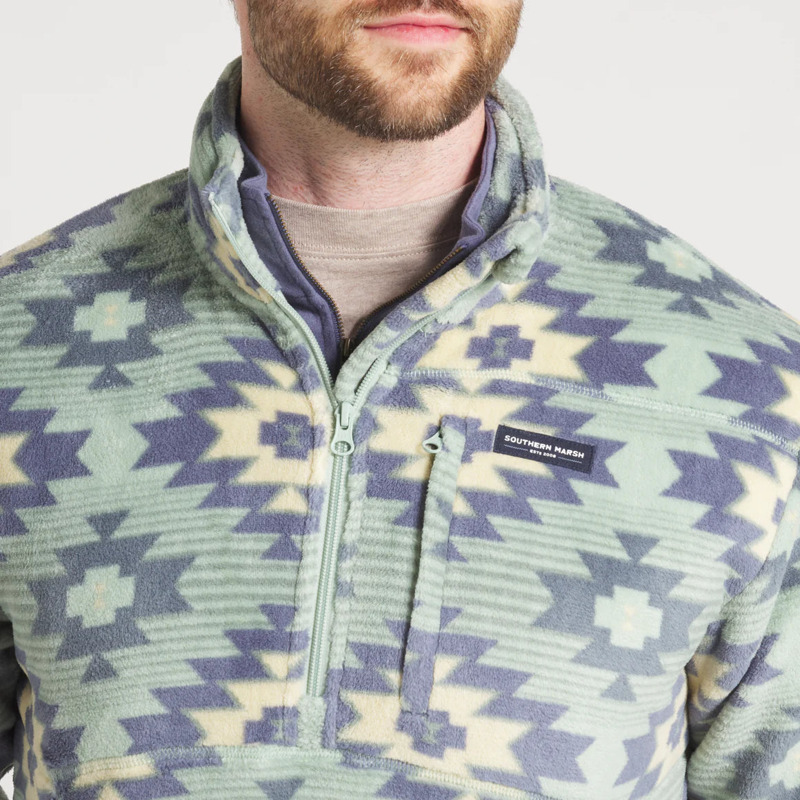 Cappadocia Printed Fleece - Slate/Sage