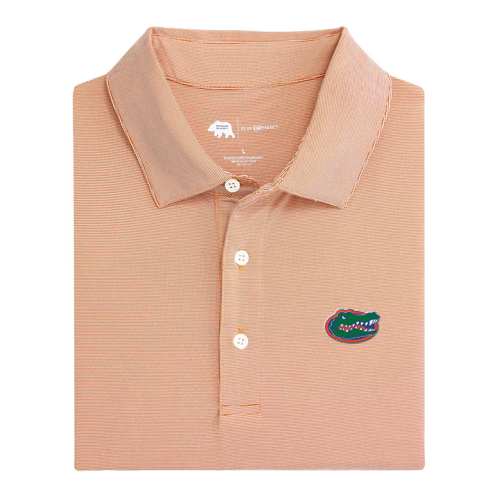 Florida Gator Head Hairline Stripe Performance Polo - Orange
