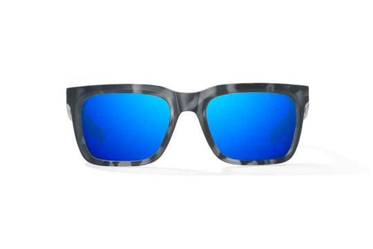 Palehorse Black Tort Matte with Blue Mirror Glass Lenses