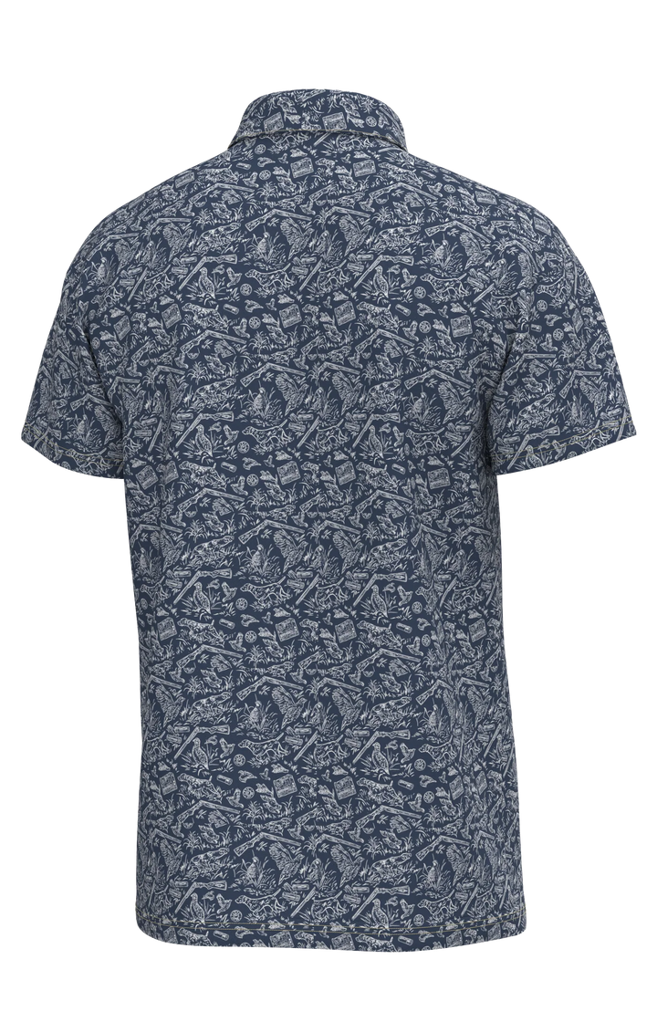 Pointer Pattern Performance Polo - Deep Water