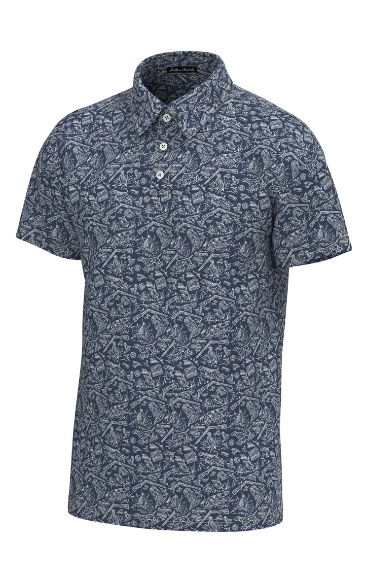 Pointer Pattern Performance Polo - Deep Water
