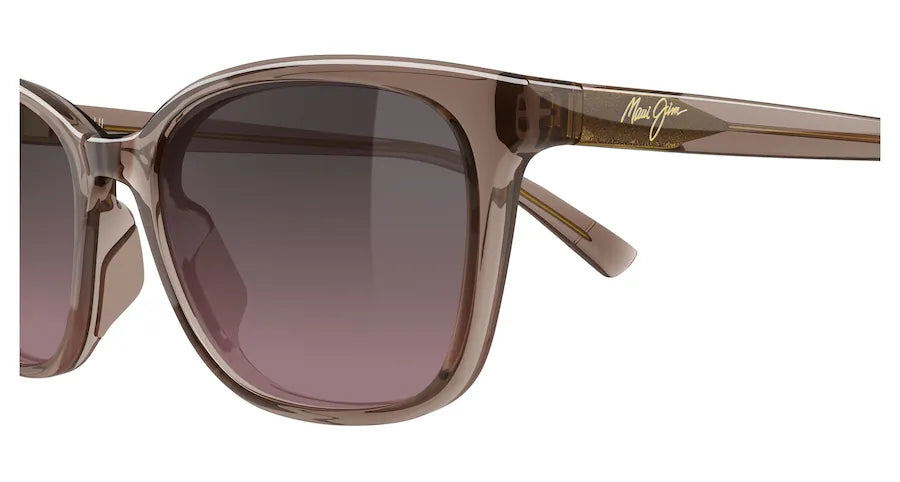 Kūkaulana Shiny Transparent Light Pinkish Brown w/ Maui Rose® Lenses
