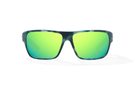 Rigolets Light Blue Water Matte with Green Mirror Glass Lenses
