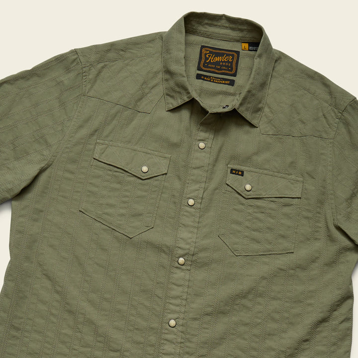 H Bar B Snapshirt - Eyelet Stripe - Cadet